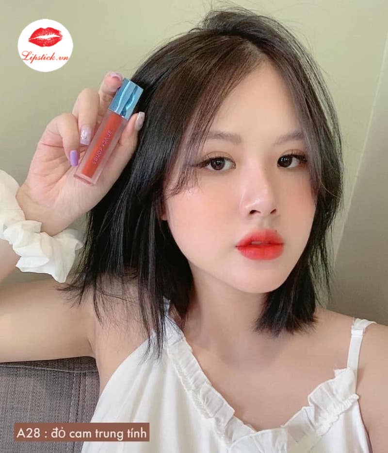 Son Black Rouge A28 Mango Tulip Màu Đỏ Cam Cháy