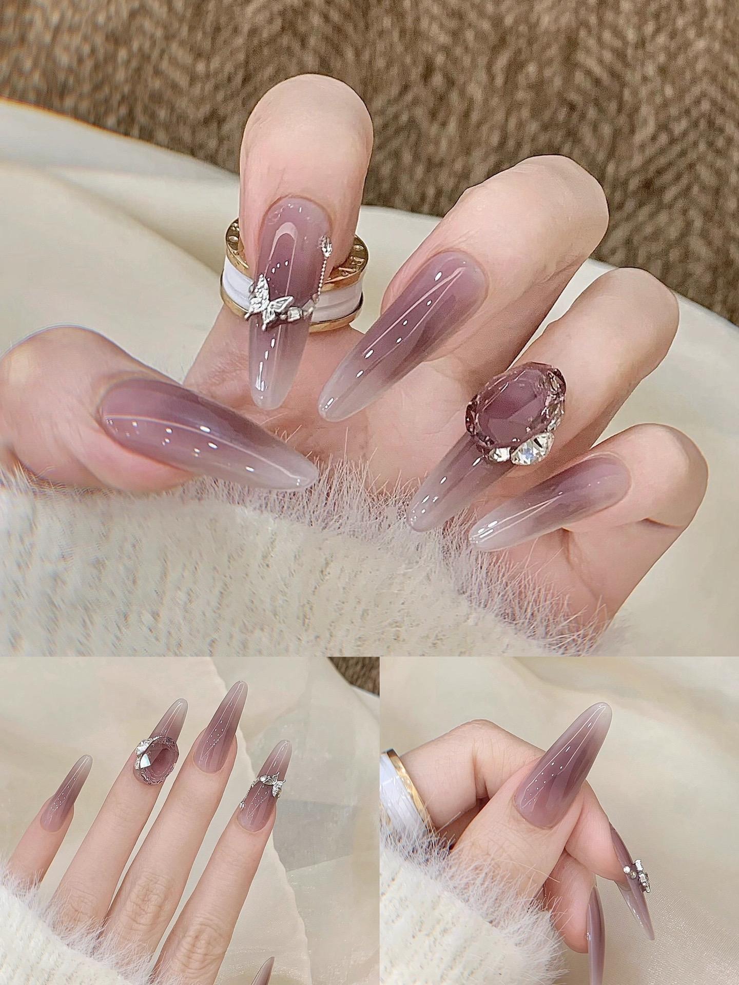 99 Mẫu Nail Màu Tím Thạch Căng Mọng Như Trái Nho