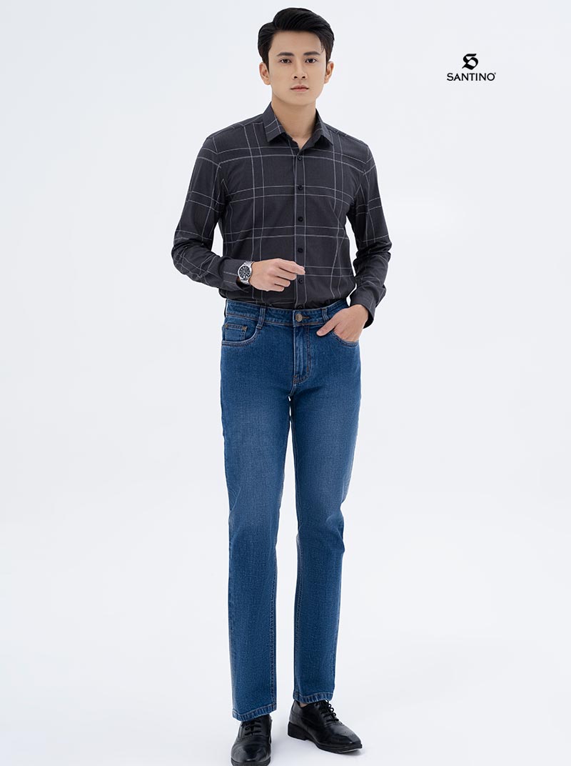 Gợi ý 15+ cách phối quần jeans áo sơ mi cho nam gọn gàng, lịch sự 