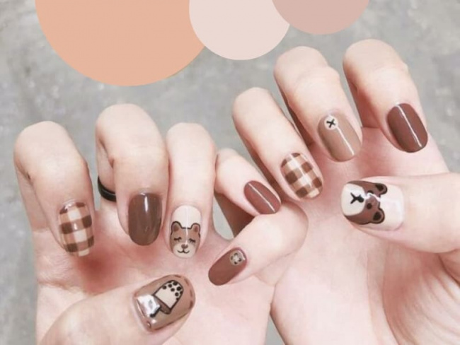 Top 50 mẫu nail Gấu Brown dễ thương cho phái đẹp