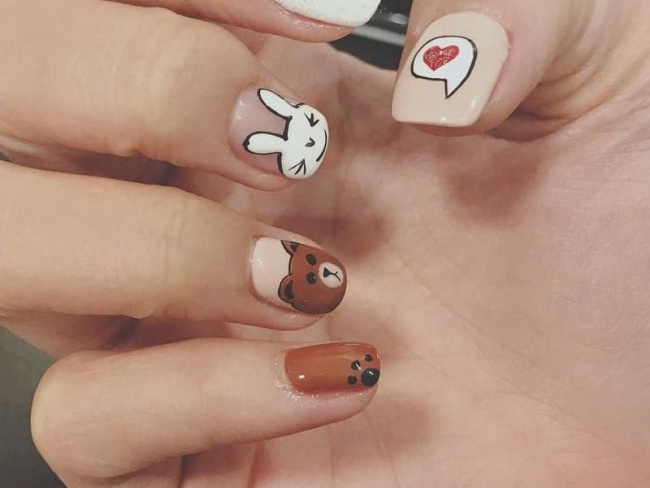 Top 50 mẫu nail Gấu Brown dễ thương cho phái đẹp