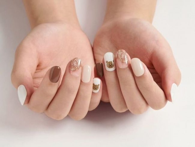 Top 50 mẫu nail Gấu Brown dễ thương cho phái đẹp