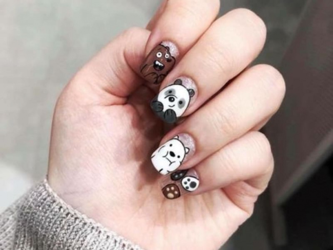 Top 50 mẫu nail Gấu Brown dễ thương cho phái đẹp