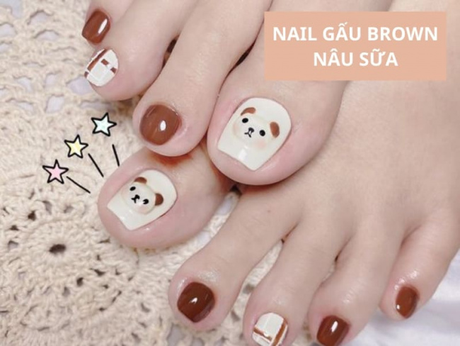 Top 50 mẫu nail Gấu Brown dễ thương cho phái đẹp