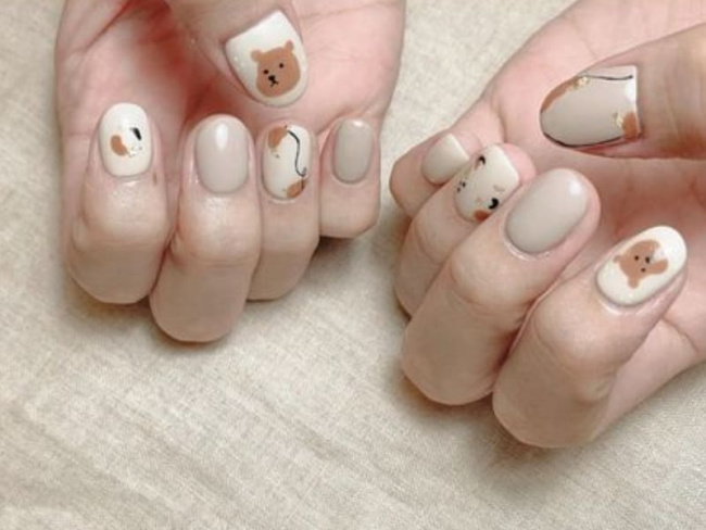 Top 50 mẫu nail Gấu Brown dễ thương cho phái đẹp