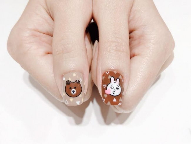 Top 50 mẫu nail Gấu Brown dễ thương cho phái đẹp