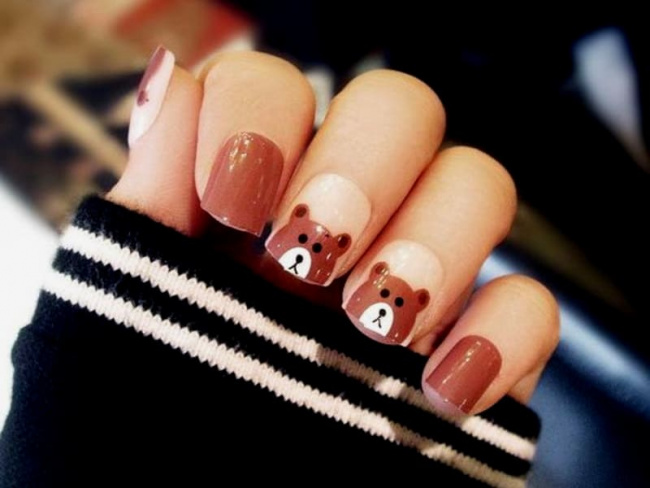 Top 50 mẫu nail Gấu Brown dễ thương cho phái đẹp