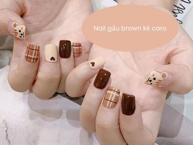 Top 50 mẫu nail Gấu Brown dễ thương cho phái đẹp