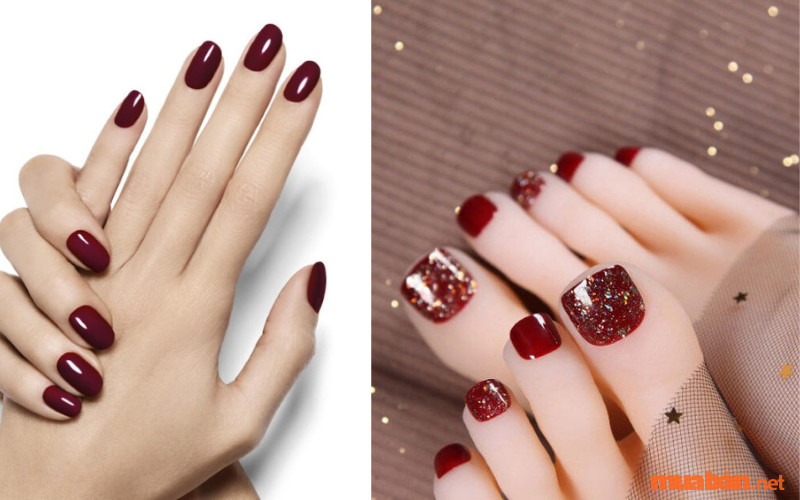 Top 16 mẫu nail màu đỏ rượu quyến rũ, sang trọng