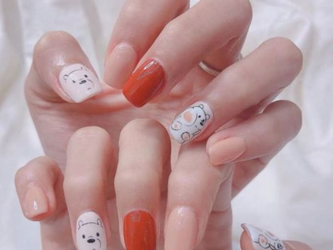 Top 50 mẫu nail Gấu Brown dễ thương cho phái đẹp