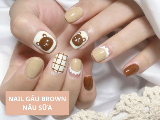 Top 50 mẫu nail Gấu Brown dễ thương cho phái đẹp