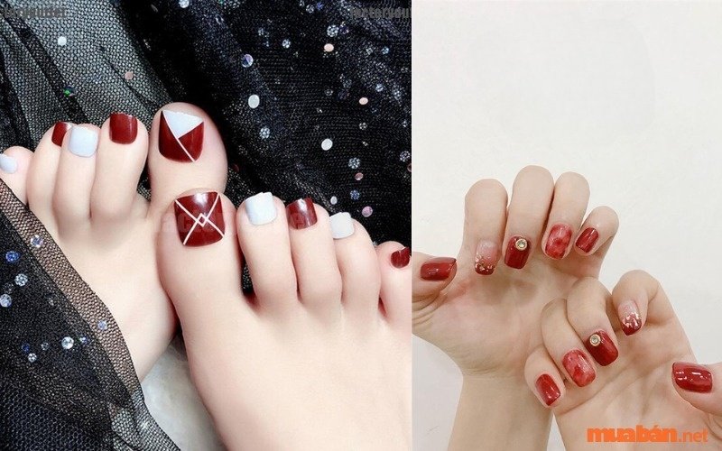 Top 16 mẫu nail màu đỏ rượu quyến rũ, sang trọng