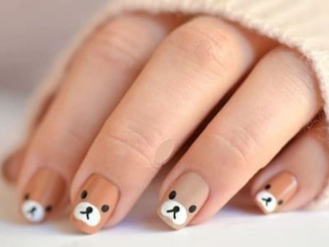 Top 50 mẫu nail Gấu Brown dễ thương cho phái đẹp