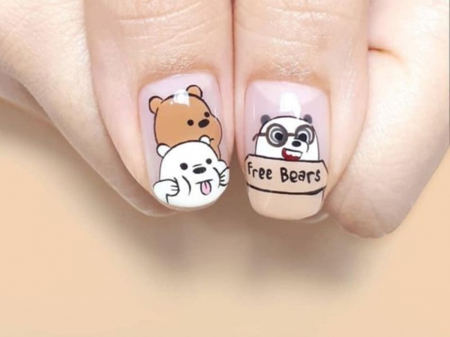 Top 50 mẫu nail Gấu Brown dễ thương cho phái đẹp