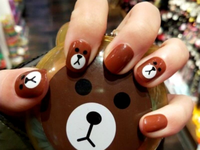 Top 50 mẫu nail Gấu Brown dễ thương cho phái đẹp