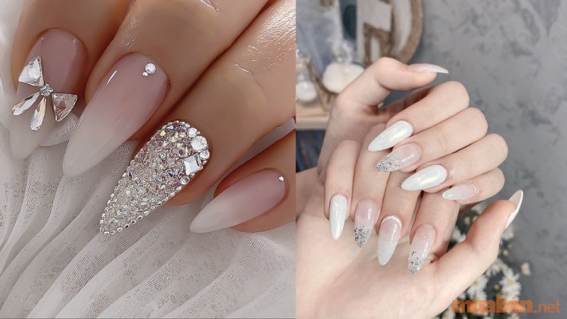 Top 10 mẫu nail cô dâu màu trắng nhẹ nhàng, sang trọng