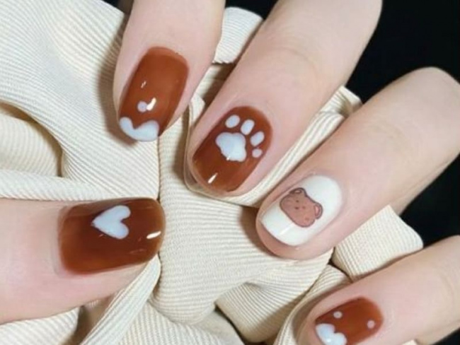 Top 50 mẫu nail Gấu Brown dễ thương cho phái đẹp