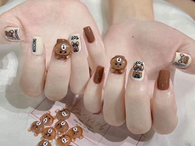 Top 50 mẫu nail Gấu Brown dễ thương cho phái đẹp