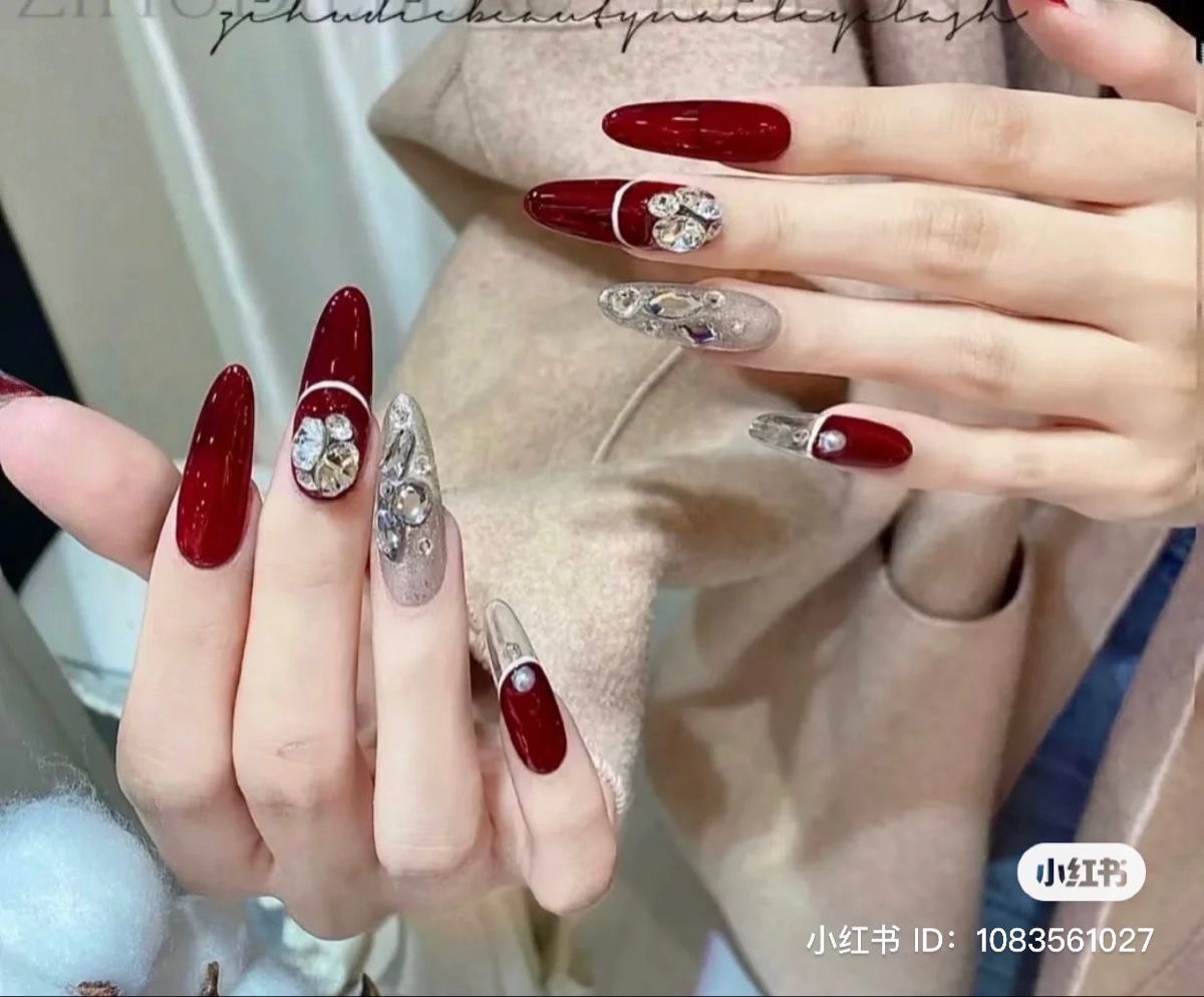 Mẫu Nail Đỏ Tết - Dịch Vụ Tại Nhà Hà Nội