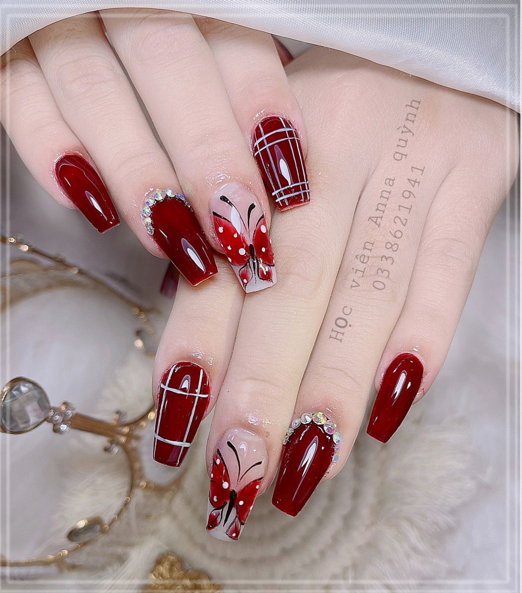 Mẫu Nail Đỏ Tết - Dịch Vụ Tại Nhà Hà Nội