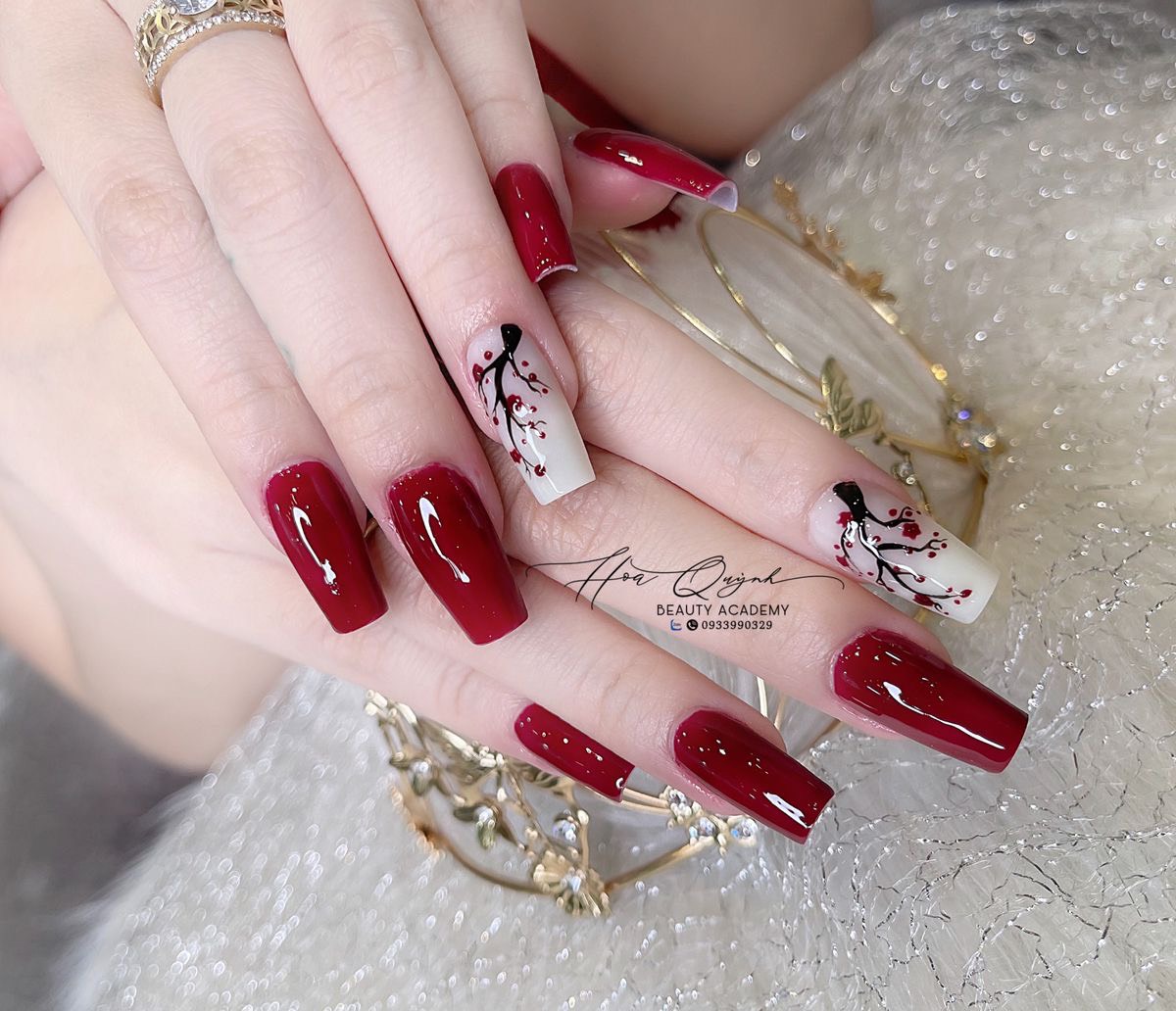 Mẫu Nail Đỏ Tết - Dịch Vụ Tại Nhà Hà Nội