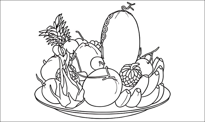 15 cách vẽ mâm ngũ quả ngày Tết đơn giản, đẹp nhất 2025