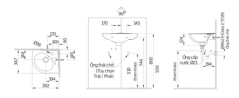 Tổng hợp kích thước lavabo tiêu chuẩn, chậu rửa mặt thông dụng