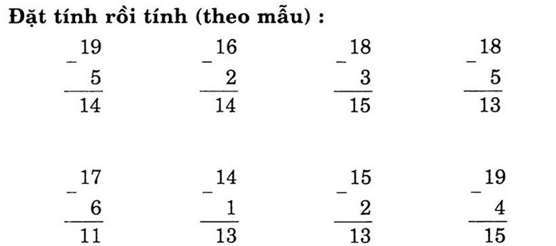 Toán lớp 1 đặt tính rồi tính và tuyệt chiêu giúp bé chinh phục dễ dàng