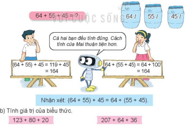 Giải Toán lớp 3 Bài 38: Biểu thức số. Tính giá trị của biểu thức số SGK Kết nối tri thức tập 1