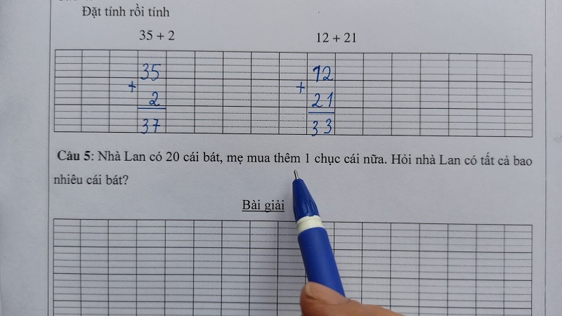 Toán lớp 1 đặt tính rồi tính và tuyệt chiêu giúp bé chinh phục dễ dàng