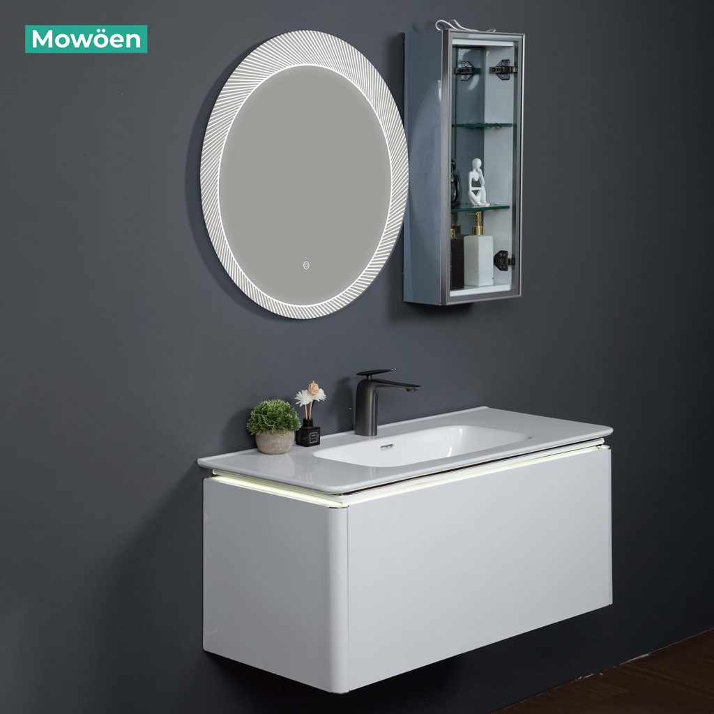 Kích thước tủ lavabo treo tường phòng tắm Mowoen