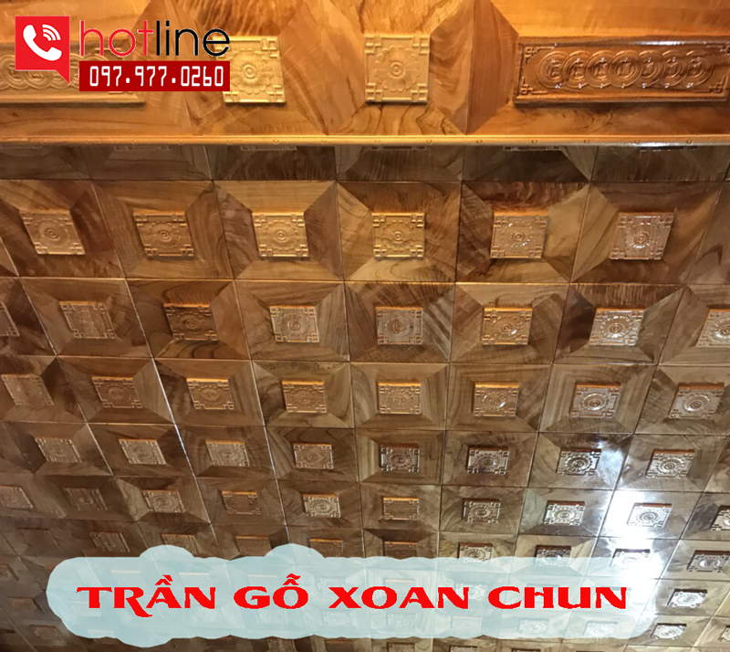 Mẫu trần gỗ xoan gốc đẹp