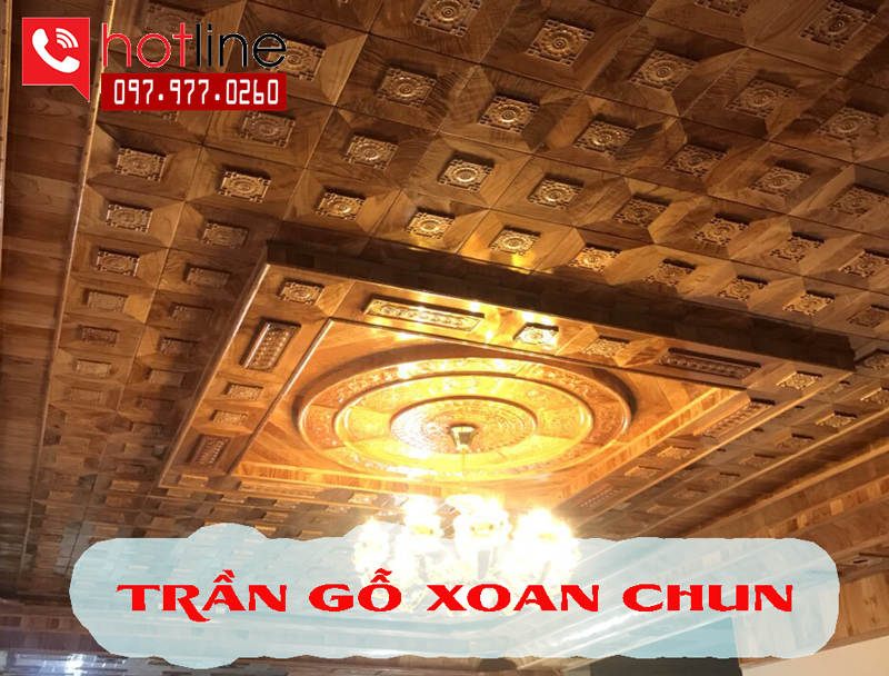 Mẫu trần gỗ xoan gốc đẹp