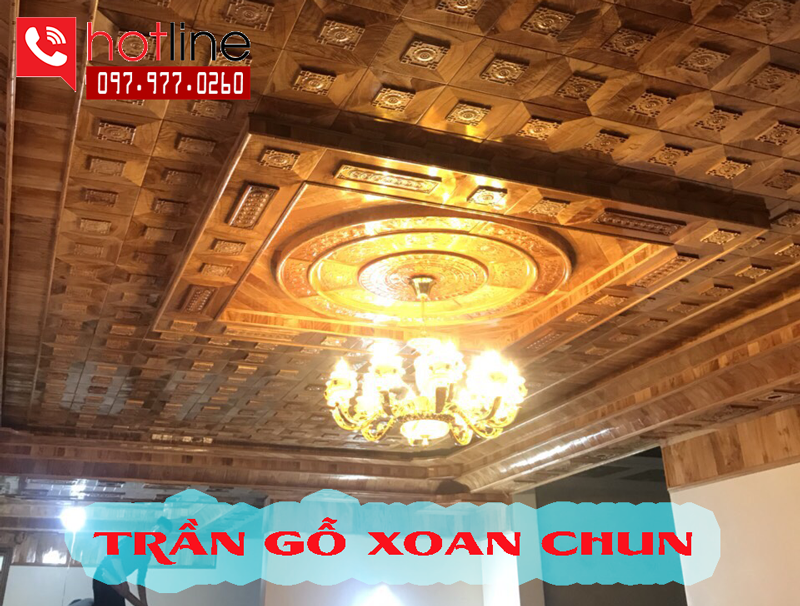 Mẫu trần gỗ xoan gốc đẹp