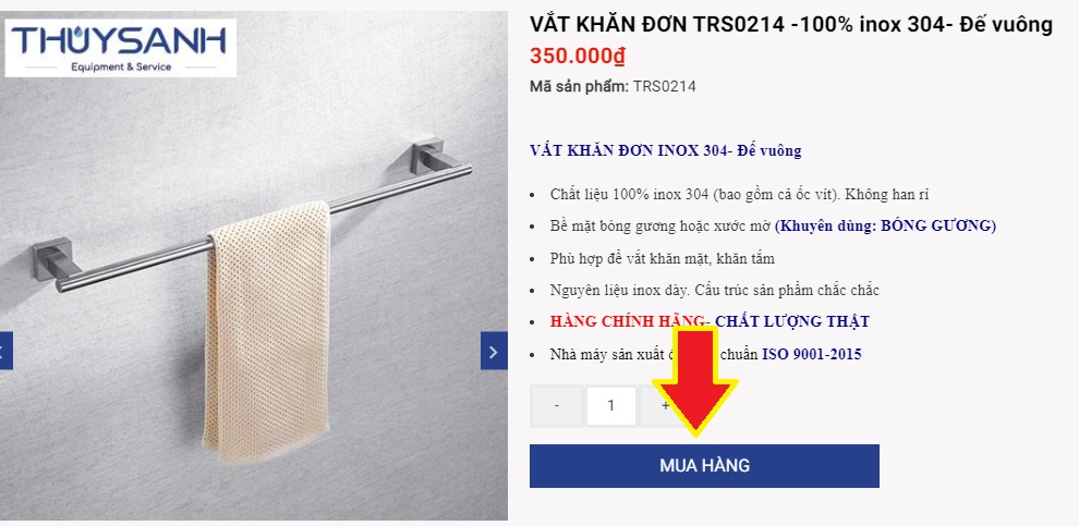 Vắt khăn giàn inox 304 cao cấp, mã TR01