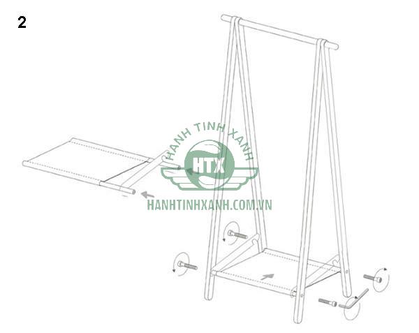 Cách lắp giá treo quần áo chữ A 2 tầng bằng gỗ đơn giản